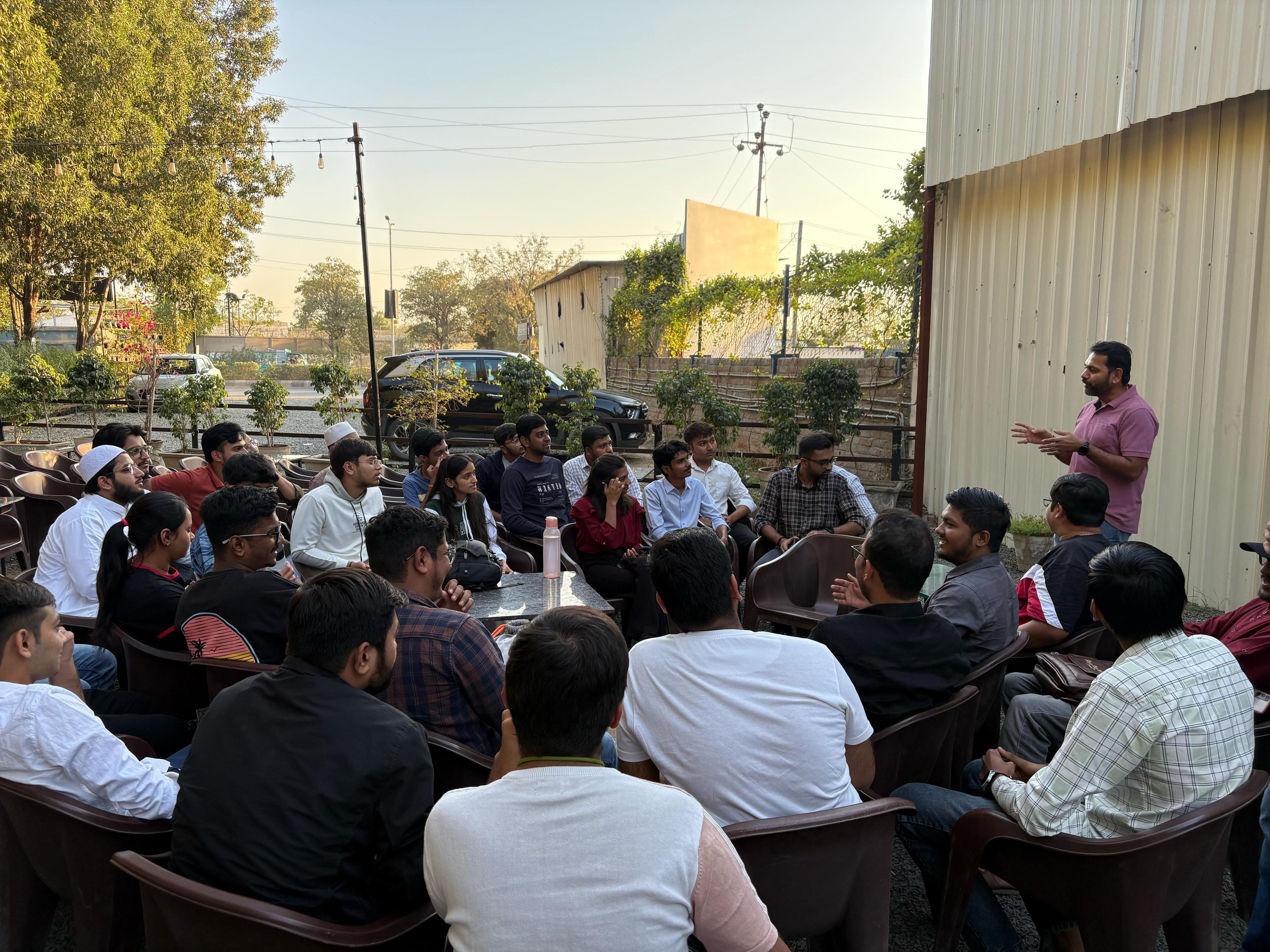 Addressing the audience at GDG Cloud Ahmedabad event